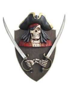 Piratenskelett mit Schwertern Wanddeko lebensgroß