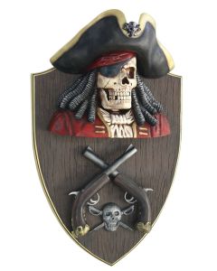 Piratenskelett mit Pistolen Wanddeko lebensgroß