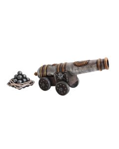 Piratenkanone mit Kanonenkugeln lebensgroß
