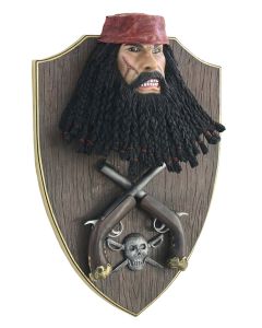 Pirat Blackbeard mit Pistolen Wanddeko lebensgroß
