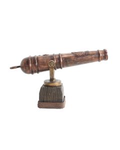 Kanone Bronze auf Holzständer lebensgroß