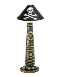Kanonenlampe mit Piraten Lampenschirm groß lebensgroß