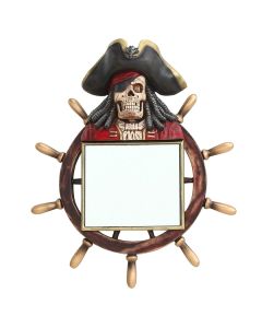 Piratenskelett Spiegel mit Steuer lebensgroß