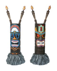 Tiki Maske auf Stein 3 lebensgroß