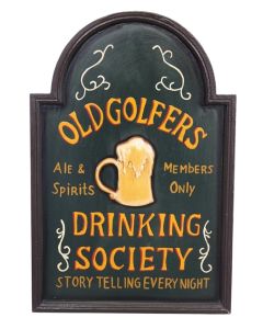 Golf Drinking Society Schild verkleinert