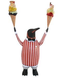 Pinguin mit 2 Eis lebensgroß