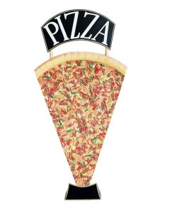 Pizzastück Zweiseitig mit Pizzaschild vergrößert