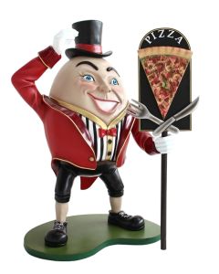 Humpty Dumpty Hut auf mit Pizzatafel lebensgroß