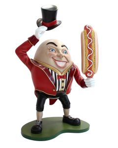Humpty Dumpty Hut ab mit Hotdog lebensgroß