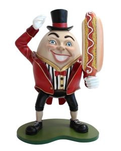 Humpty Dumpty Hut auf mit Hotdog lebensgroß