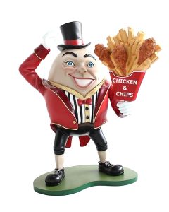 Humpty Dumpty Hut auf mit Hähnchen und Pommes lebensgroß
