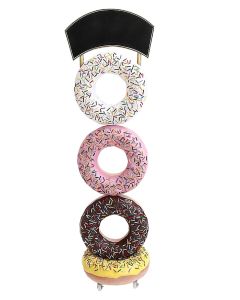 Donuts mit Angebotsschild vergrößert