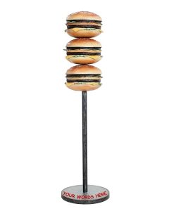 3 Burger auf Ständer vergrößert