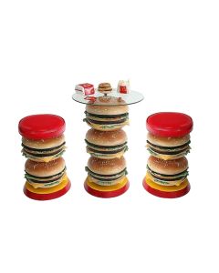 3 Burger Tisch mit Burgerhockern vergrößert