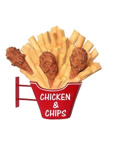 Hühnchen und Pommes für Wand vergrößert