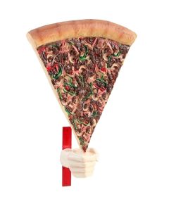 Pizzastück mit Hand für Wand vergrößert