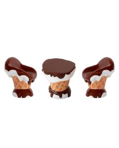 Eistisch mit Sitzen Schoko übergroß XXL