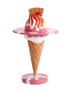 Eistisch Rosa mit Waffel vergrößert