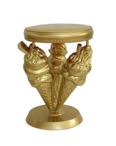 Eistüten Hocker Gold vergrößert