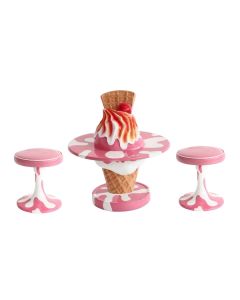 Eiscreme Tisch mit Hockern vergrößert