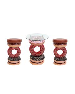 Donuttisch und Hocker groß vergrößert
