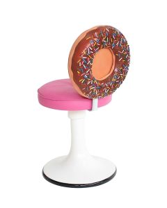 Donutstuhl mit rosa Polster vergrößert