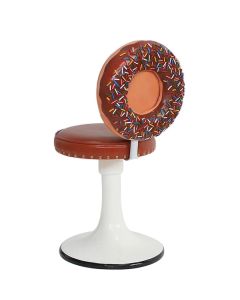 Donutstuhl mit braunem Polster vergrößert