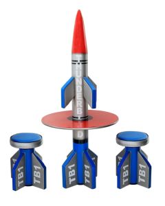 Raketentisch mit Hockern lebensgroß