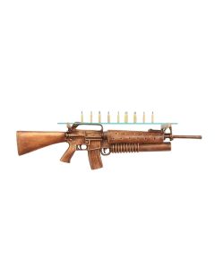 Goldenes Maschinengewehr Regal lebensgroß