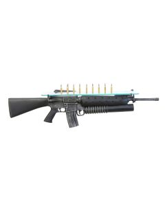 Schwarzes Maschinengewehr Regal lebensgroß
