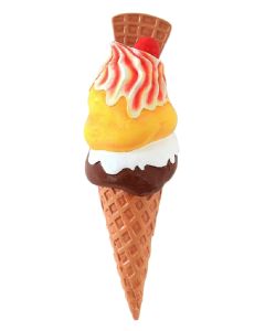 Halbes Eis mit Waffel Wanddeko vergrößert