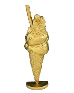 Halbes Eis mit Röhrchen Gold klein  vergrößert