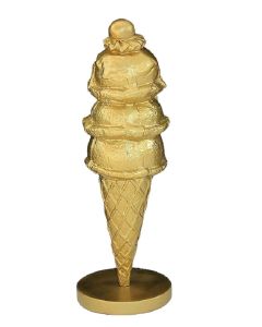 Eis 3 Kugeln mit Kirsche Gold klein vergrößert