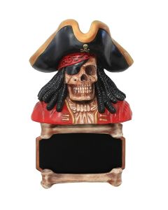 Knochen Angebotsschild mit Piratenskelett lebensgroß