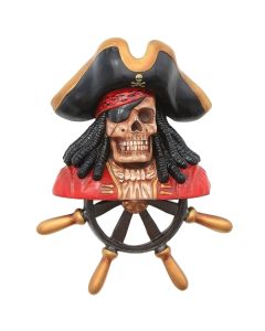 Piratenskelett mit Steuer Wanddeko lebensgroß