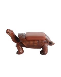 Schildkröte Hocker mit braunem Polster lebensgroß