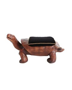 Schildkröte Hocker mit schwarzem Polster lebensgroß