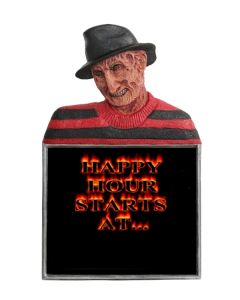 Monster Freddy Krüger Büste Happy Hour Angebotstafel lebensgroß