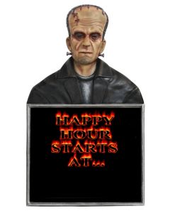 Monster Frankenstein Büste Happy Hour Angebotstafel lebensgroß