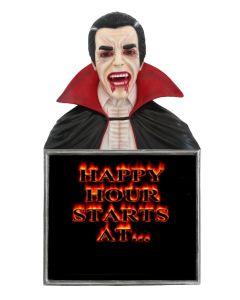 Dracula Büste Happy Hour Angebotstafel lebensgroß