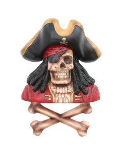 Piratenskelett mit Knochen Wanddeko lebensgroß
