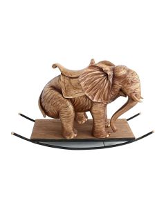 Elefant Gold mit Sattel Schaukel verkleinert
