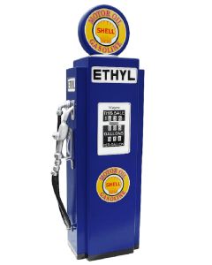 Retro Tankstelle Blau als Schrank groß lebensgroß