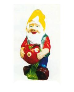 Gartenzwerg mit durchwurmten Apfel verkleinert