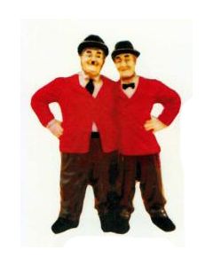 Dick und Doof Arm in Arm verkleinert