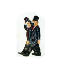 Dick und Doof zusammen in einer Hose klein verkleinert