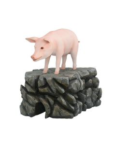Schwein rosa stehend lebensgroß