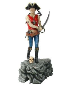 Piratenfrau mit Schwert lebensgroß
