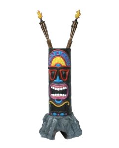 Tiki Maske auf Stein 1 lebensgroß