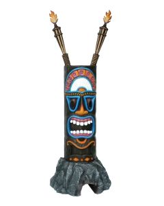 Tiki Maske auf Stein 2 lebensgroß